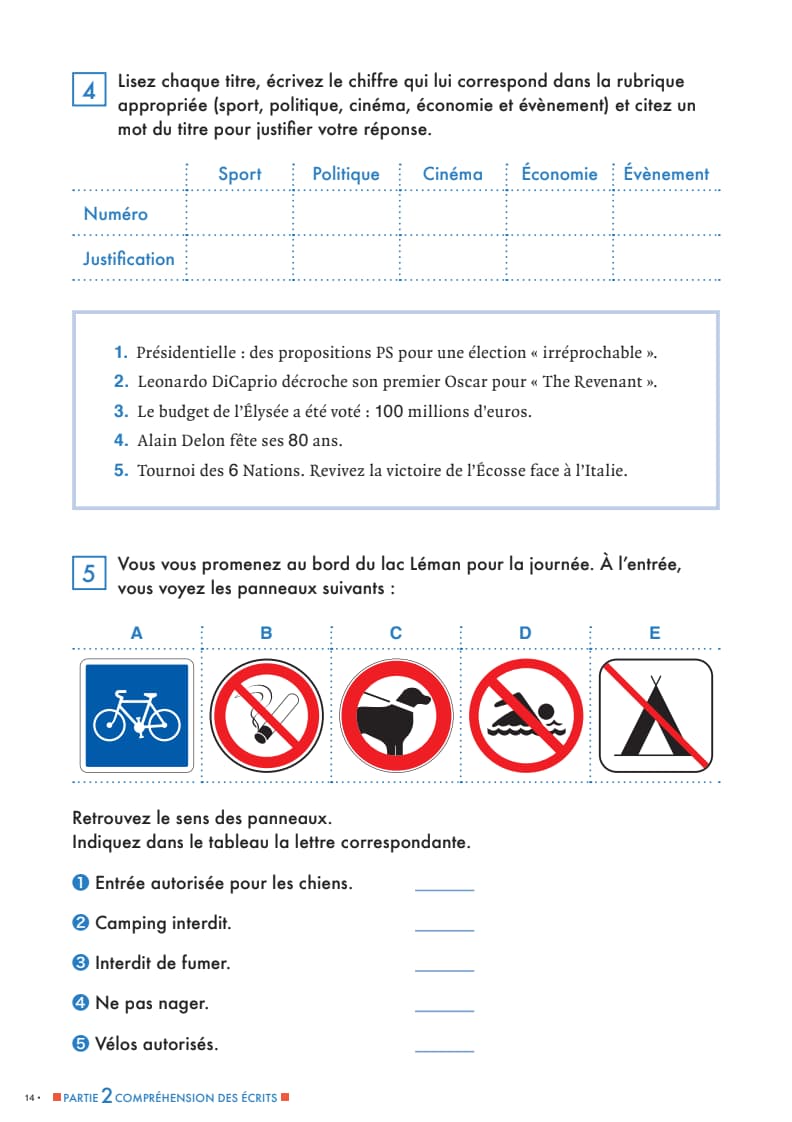 エコールサンパのフランス語教材「DELF B1対策講座」の14ページ目